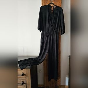 EUC Anthropologie Bel Kazen Jumpsuit Pockets Black Boho XL rare